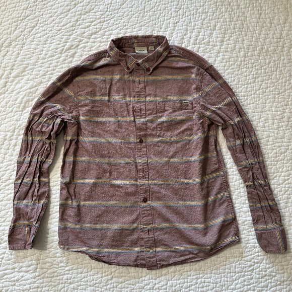 VANS - Mens' Long Sleeve Button Down - L (Light red, blue, yellow) - Picture 1 of 2